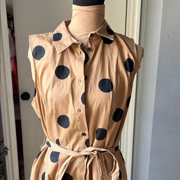 Polka Dot Sleeveless Dress - Picture 3 of 9